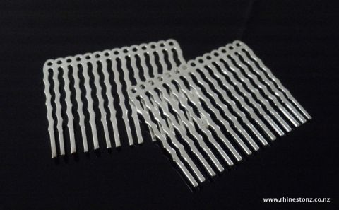 Decorative Hair Comb Bases - Silver